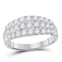  14k White Gold Womens Round Diamond Anniversary Band Ring 1 Cttw