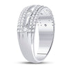 10k White Gold Womens Round Diamond Anniversary Ring 1/2 Cttw