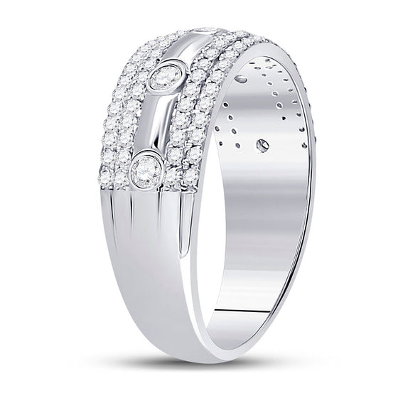 10k White Gold Womens Round Diamond Anniversary Ring 1/2 Cttw