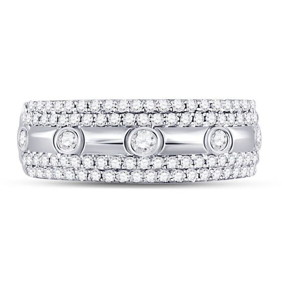 10k White Gold Womens Round Diamond Anniversary Ring 1/2 Cttw