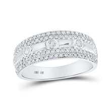  10k White Gold Womens Round Diamond Anniversary Ring 1/2 Cttw