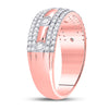 10k Rose Gold Womens Round Diamond Anniversary Ring 1/2 Cttw