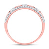 10k Rose Gold Womens Round Diamond Anniversary Ring 1/2 Cttw