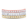 10k Tri-Tone Gold Womens Round Blue Sapphire Convertible Band Ring 1-1/4 Cttw