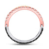 10k Tri-Tone Gold Womens Round Black Color Enhanced Diamond Convertible Band Ring 1 Cttw