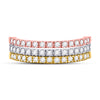 10k Tri-Tone Gold Womens Round Black Color Enhanced Diamond Convertible Band Ring 1 Cttw