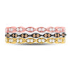 10k Tri-Tone Gold Womens Round Brown Diamond Convertible Band Ring 3/8 Cttw