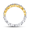 10k Tri-Tone Gold Womens Round Brown Diamond Convertible Band Ring 3/8 Cttw