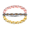 10k Tri-Tone Gold Womens Round Brown Diamond Convertible Band Ring 3/8 Cttw