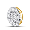 14k Yellow Gold Womens Princess Diamond Cluster Pendant 1 Cttw