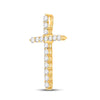 14k Yellow Gold Womens Round Diamond Cross Pendant 1/2 Cttw