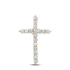 14k Yellow Gold Womens Round Diamond Cross Pendant 1/2 Cttw