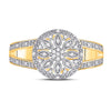 Yellow-tone Sterling Silver Womens Round Diamond Flower Cluster Ring 1/10 Cttw