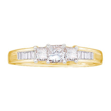  14k Yellow Gold Princess Diamond 3-stone Bridal Wedding Engagement Ring 1/2 Cttw