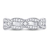 10k White Gold Womens Round Diamond Fashion Band Ring 1/3 Cttw