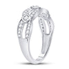 10k White Gold Womens Round Diamond Fashion Band Ring 1/3 Cttw