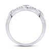 10k White Gold Womens Round Diamond Fashion Band Ring 1/3 Cttw