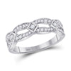 10k White Gold Womens Round Diamond Fashion Band Ring 1/3 Cttw