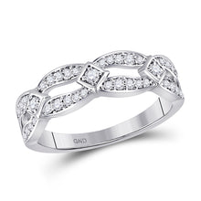  10k White Gold Womens Round Diamond Fashion Band Ring 1/3 Cttw
