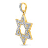 10k Yellow Gold Mens Round Diamond Magen Star of David Charm Pendant 1/2 Cttw