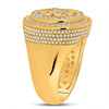 10k Yellow Gold Mens Round Diamond Magen David Star Circle Ring 2 Cttw