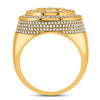 10k Yellow Gold Mens Round Diamond Magen David Star Circle Ring 2 Cttw