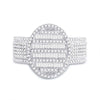 10k Yellow Gold Mens Baguette Diamond Oval Cluster Ring 1 Cttw