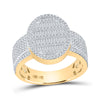 10k Yellow Gold Mens Baguette Diamond Oval Cluster Ring 1 Cttw