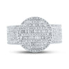 10k Yellow Gold Mens Baguette Diamond Statement Cluster Ring 1 Cttw