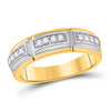 10k Yellow Gold His Hers Round Diamond Halo Matching Wedding Set 3/4 Cttw