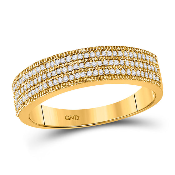 10k Yellow Gold His Hers Round Diamond Cluster Matching Wedding Set 3/4 Cttw