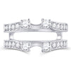 14k White Gold Womens Round Diamond Wedding Wrap Ring Guard Enhancer 1 Cttw