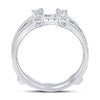 14k White Gold Womens Round Diamond Wedding Wrap Ring Guard Enhancer 1 Cttw