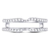 14k White Gold Womens Round Diamond Wrap Ring Guard Enhancer 1/2 Cttw