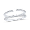 14k White Gold Womens Round Diamond Wrap Ring Guard Enhancer 1/2 Cttw