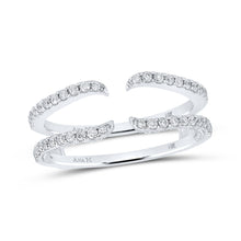  14k White Gold Womens Round Diamond Wrap Ring Guard Enhancer 1/2 Cttw