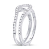 14k White Gold Womens Round Diamond Wrap Ring Guard Enhancer 1/2 Cttw