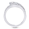 14k White Gold Womens Round Diamond Wrap Ring Guard Enhancer 1/2 Cttw