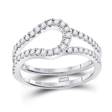  14k White Gold Womens Round Diamond Wrap Ring Guard Enhancer 1/2 Cttw