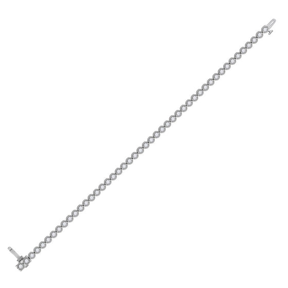 14k White Gold Womens Round Diamond Tennis Bracelet 2 Cttw
