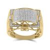 10k Yellow Gold Mens Round Diamond Cluster Ring 1/2 Cttw
