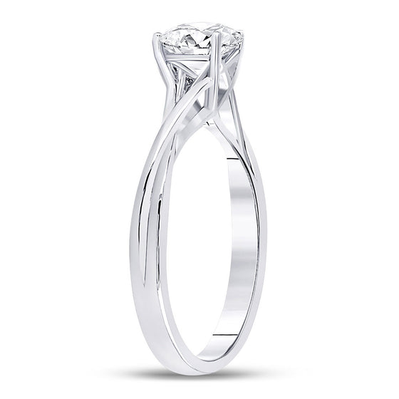 14k White Gold Womens Round Diamond Solitaire Bridal Wedding Engagement Ring 3/4 Cttw