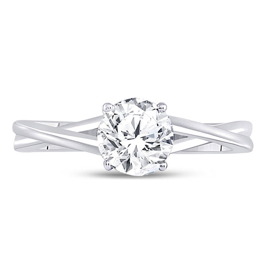 14k White Gold Womens Round Diamond Solitaire Bridal Wedding Engagement Ring 3/4 Cttw