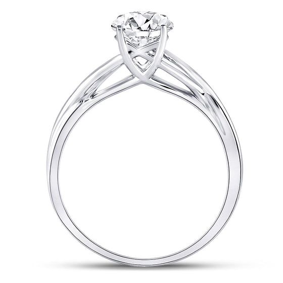 14k White Gold Womens Round Diamond Solitaire Bridal Wedding Engagement Ring 3/4 Cttw