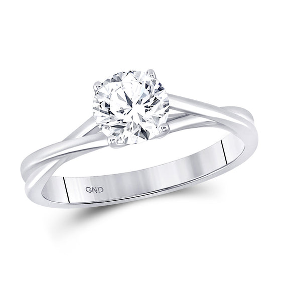 14k White Gold Womens Round Diamond Solitaire Bridal Wedding Engagement Ring 3/4 Cttw