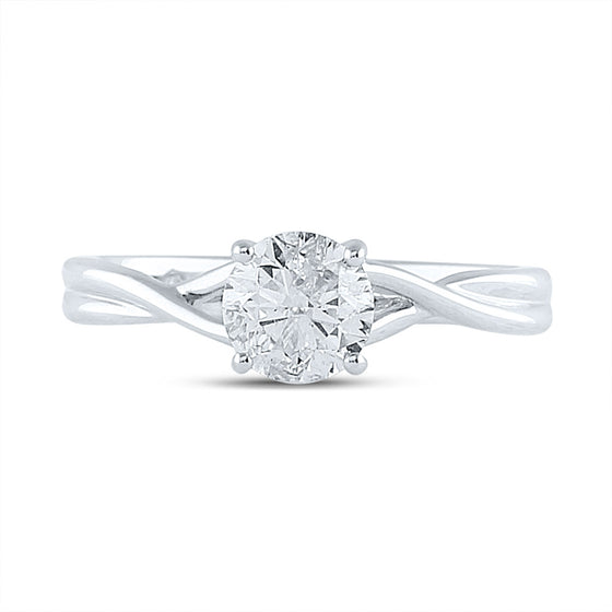 14k White Gold Round Diamond Solitaire Bridal Wedding Engagement Ring 1 Cttw