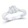 14k White Gold Round Diamond Solitaire Bridal Wedding Engagement Ring 1 Cttw