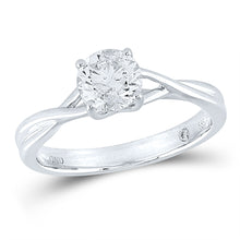  14k White Gold Round Diamond Solitaire Bridal Wedding Engagement Ring 1 Cttw