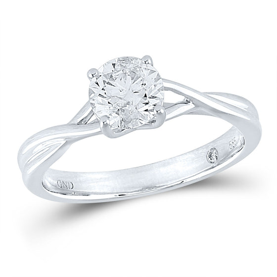 14k White Gold Round Diamond Solitaire Bridal Wedding Engagement Ring 1 Cttw