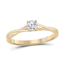  14k Yellow Gold Round Diamond Solitaire Bridal Wedding Engagement Ring 1/4 Cttw